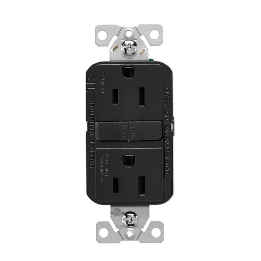 Eaton TRGF15BK 15A Tamper-Resistant Self-Test GFCI Duplex Receptacle, 125V, Black